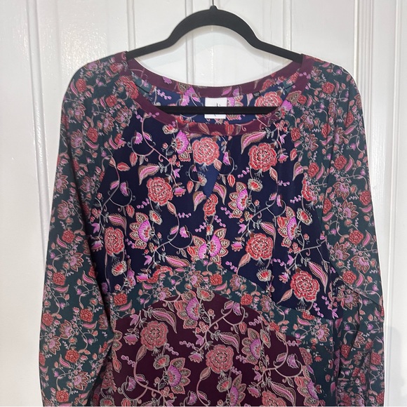 Cabi Multicolor Paisley Boho Long Sleeve Maxi Dress, Size Large - Picture 3 of 9